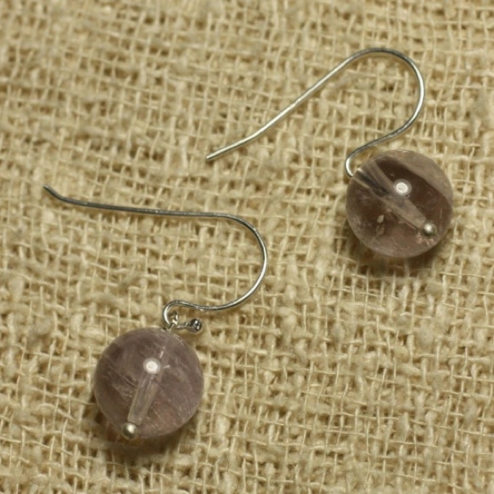 925 Silver and Lavender Amethyst Earrings 10mm